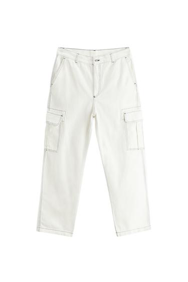 JEANS CARGO PESPUNTES