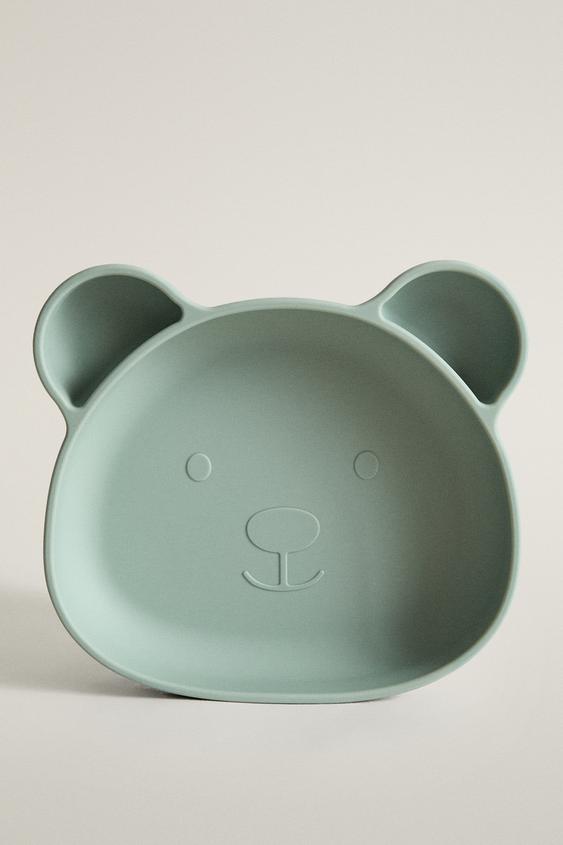 Zara KIDS' BEAR SILICONE PLATE - 藍色 - 圖片 0