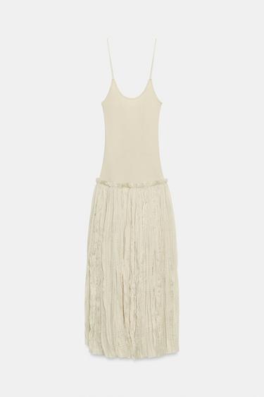 ROBE MIDI BIMATIÈRE - rose poudré de Zara