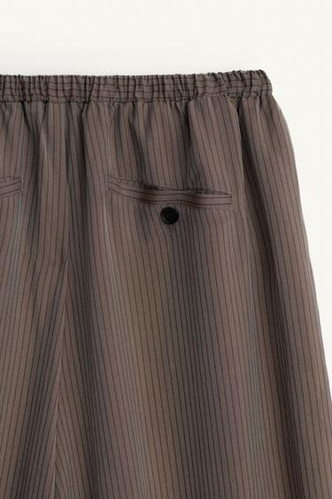 PANTALON BALLON À RAYURES EN VISCOSE ET CUPRO - rayures de Zara - Image 9