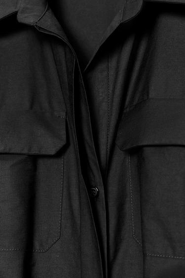 ZW COLLECTION POPLIN MIDI DRESS - Black by Zara - Image 6