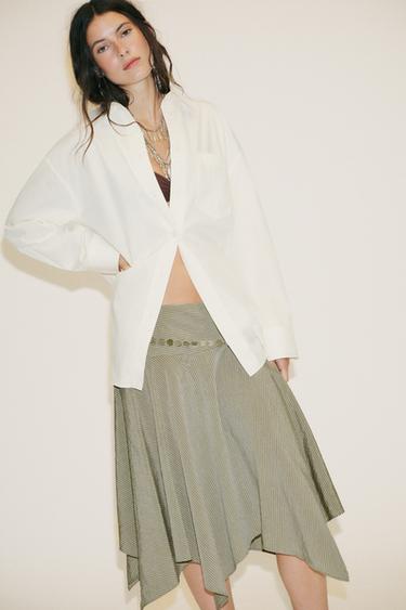 CHEMISE EN POPELINE - Écru de Zara