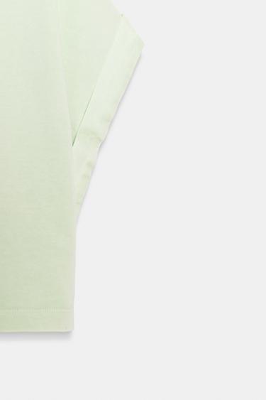 CROPPED CONTRAST T-SHIRT - Green by Zara - Image 6