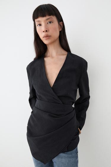 Zara Lightweight kimono with sash detail - Deep blue