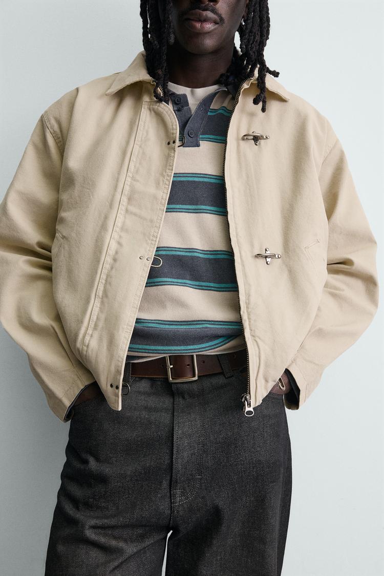 ZARA CROPPED FIT FIREMAN CLASP JACKET