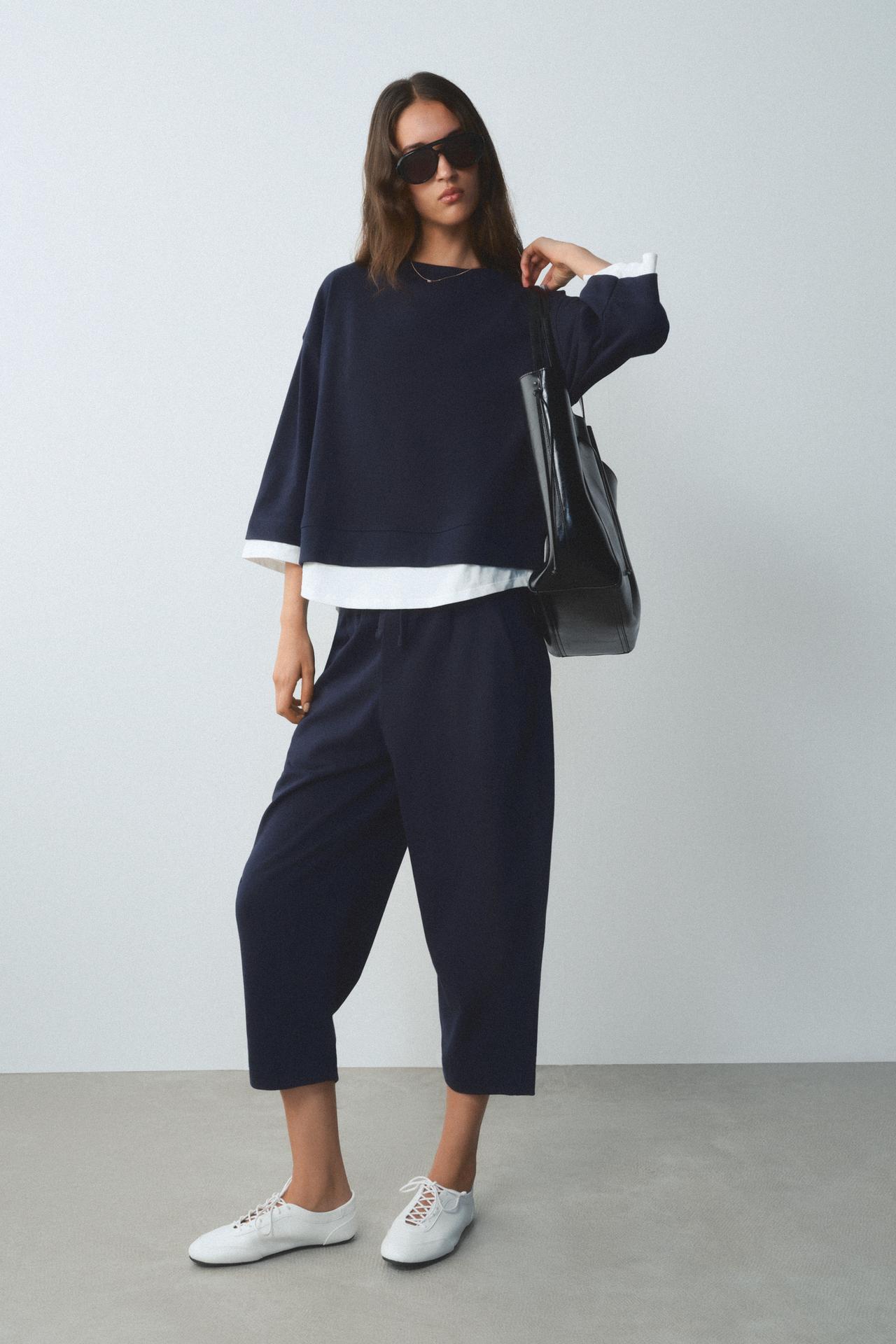 BALLOON PANTS — Navy blue
