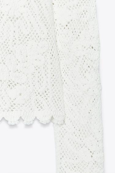 TOP DENTELLE BRODÉE - Blanc de Zara - Image 6