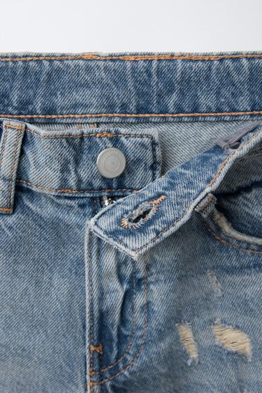 RIPPED LONG DENIM BERMUDA SHORTS - Blue by Zara - Image 2