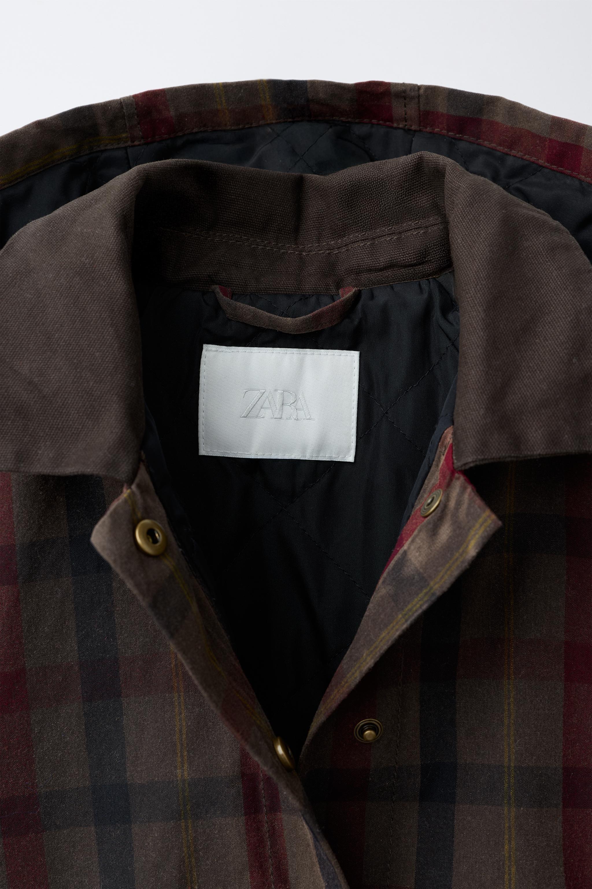 Детские куртки Zara PLAID WAXED JACKET — фото 7