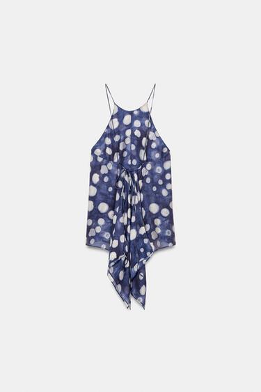 ZW COLLECTION POLKA DOT TOP - Blue by Zara - Image 9