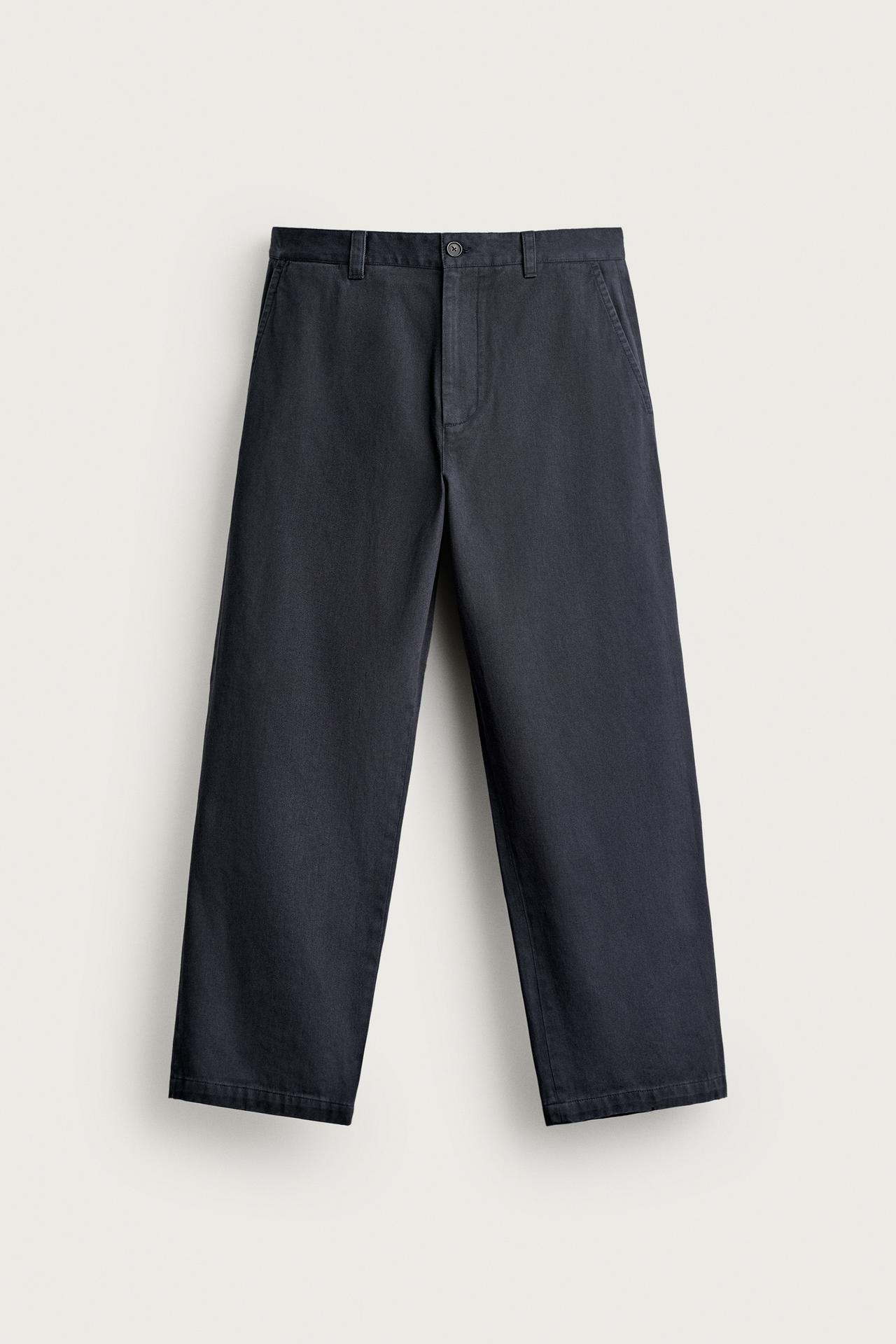 AARON LEVINE X ZARA REGULAR FIT CHINOS — Navy blue