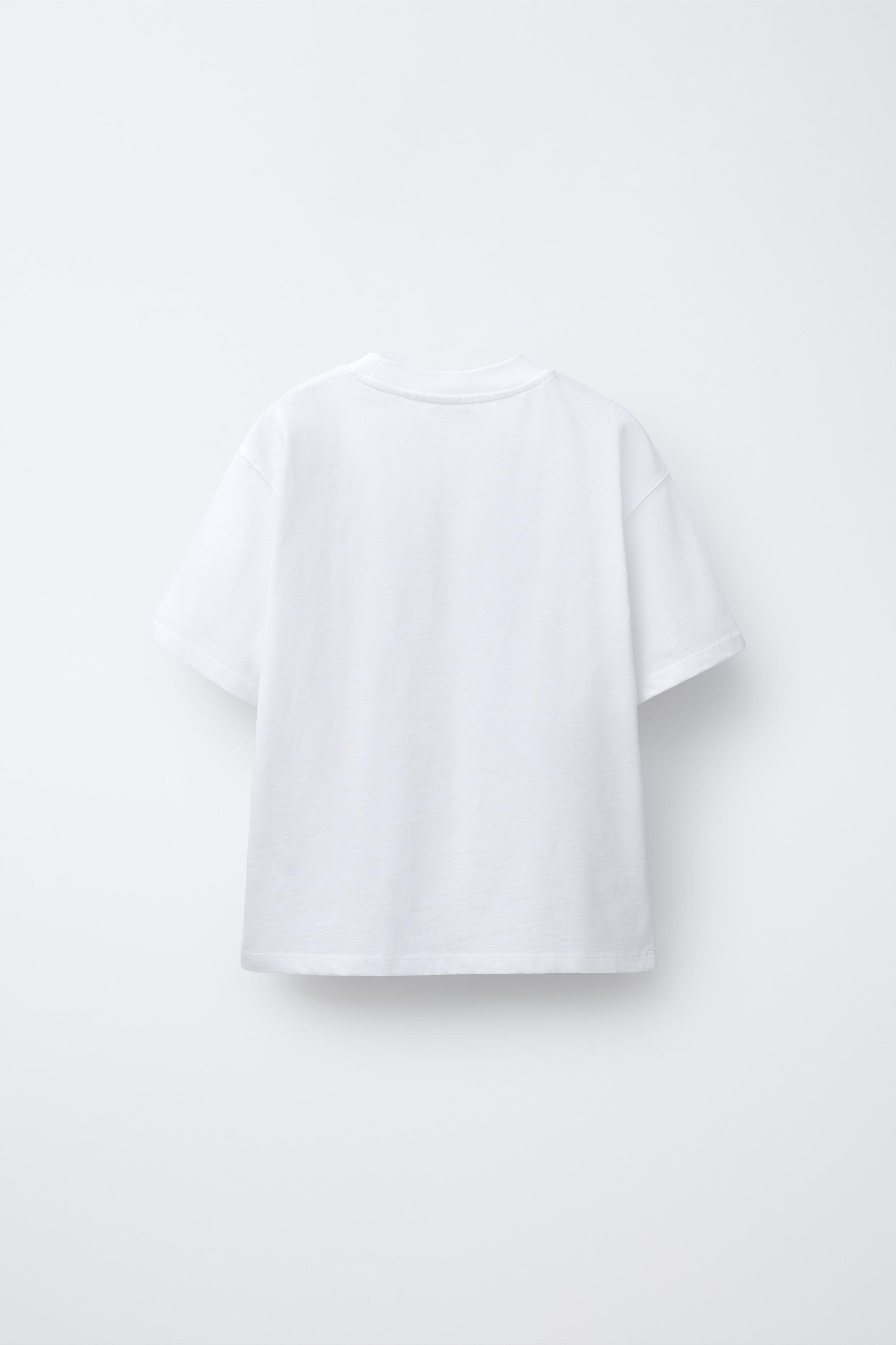 VARSITY RAISED TEXT T-SHIRT - White | ZARA United States