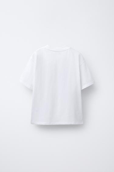 VARSITY EMBOSSED SLOGAN T-SHIRT - White by Zara - Image 1