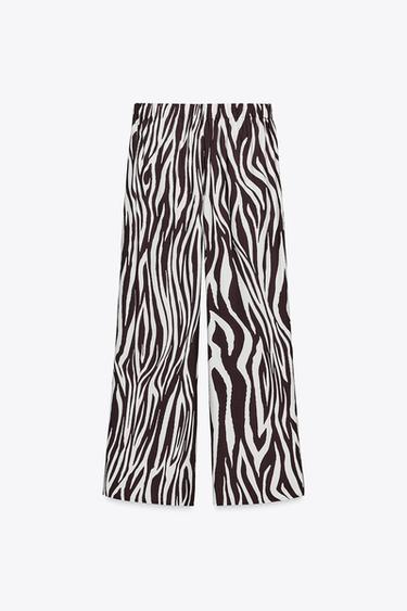 ANIMAL PRINT TROUSERS - Brown / Ecru by Zara - Image 3