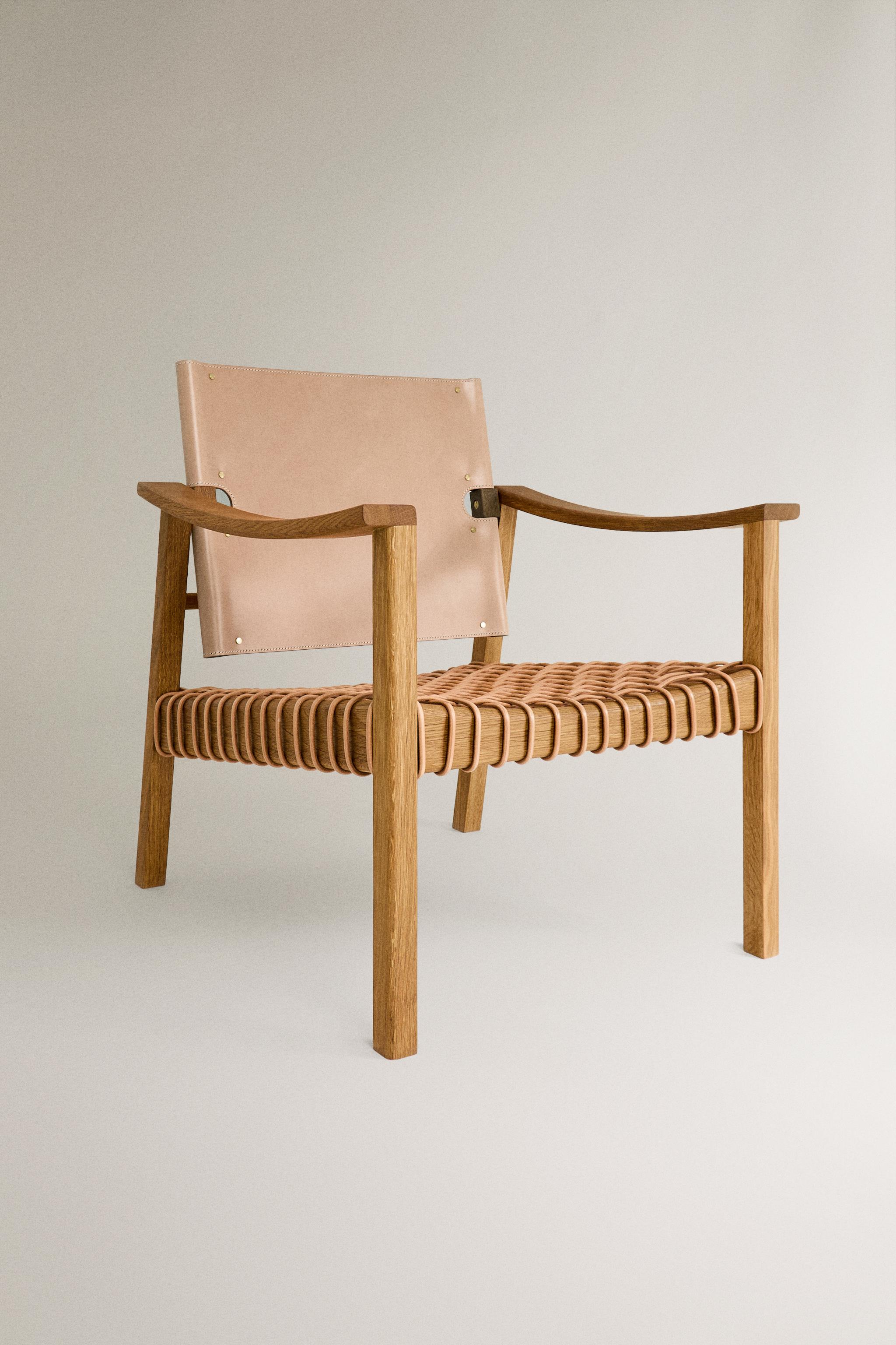 OAK WOOD LEATHER CHAIR X OTZI - Light beige | ZARA United States
