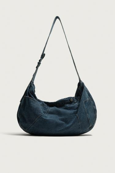 DENIM SHOULDER BAG - Blue by Zara
