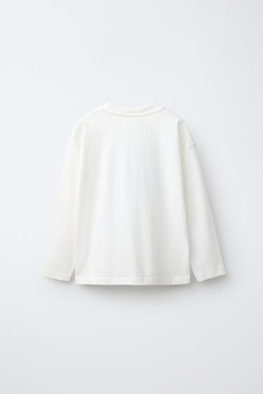 TEXT PRINT T-SHIRT — Oyster-white 2