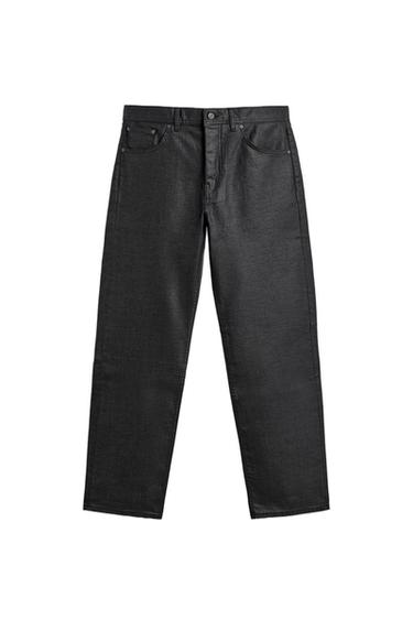 JEANS STRAIGHT FIT ACABADO ENCERADO - Azul de Zara