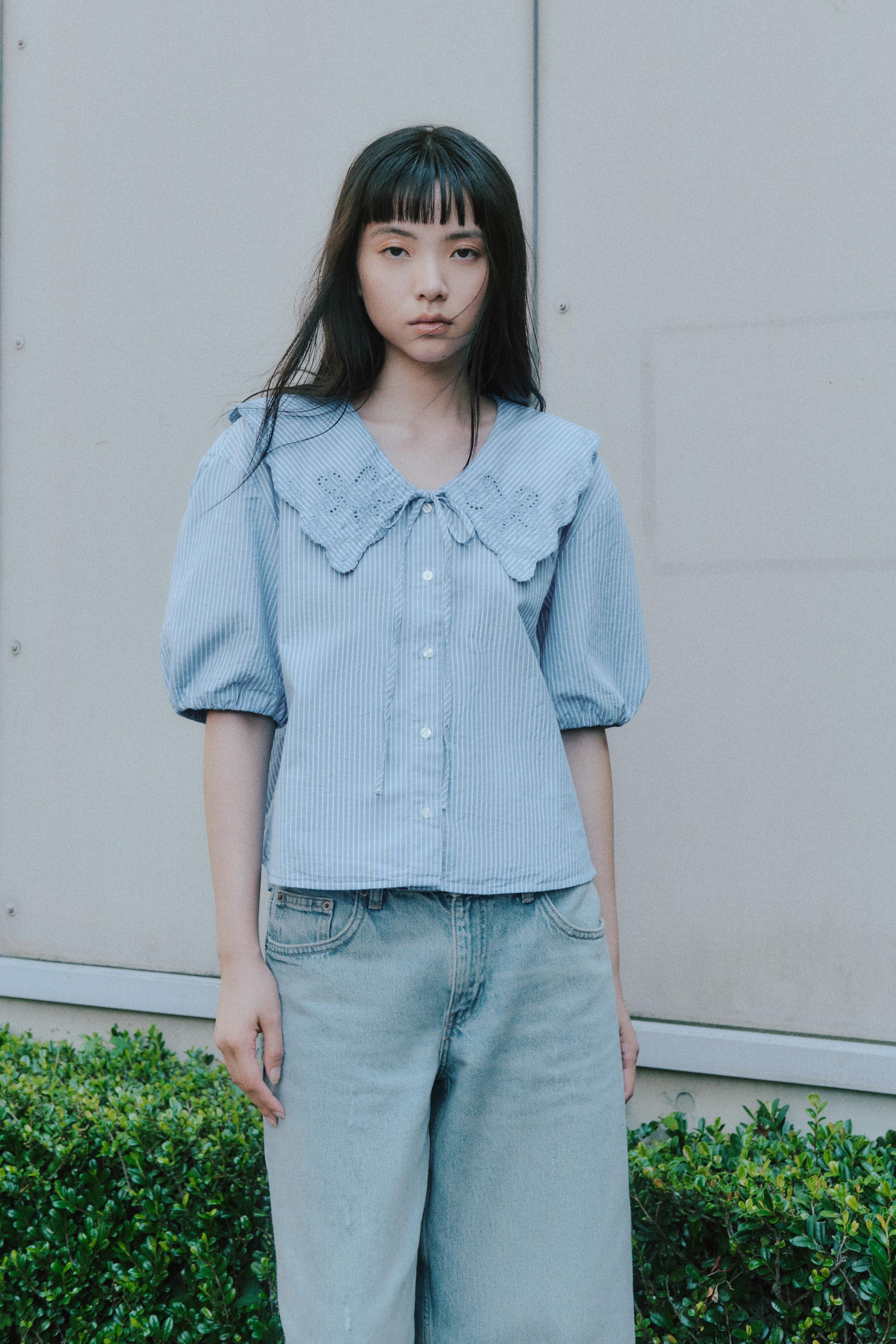 新品☆ZARA ザラ 刺繍入りブラウス トップス blue 新品☆ZARA刺繍入り青色長袖ブラウス XSサイズ - メルカリ