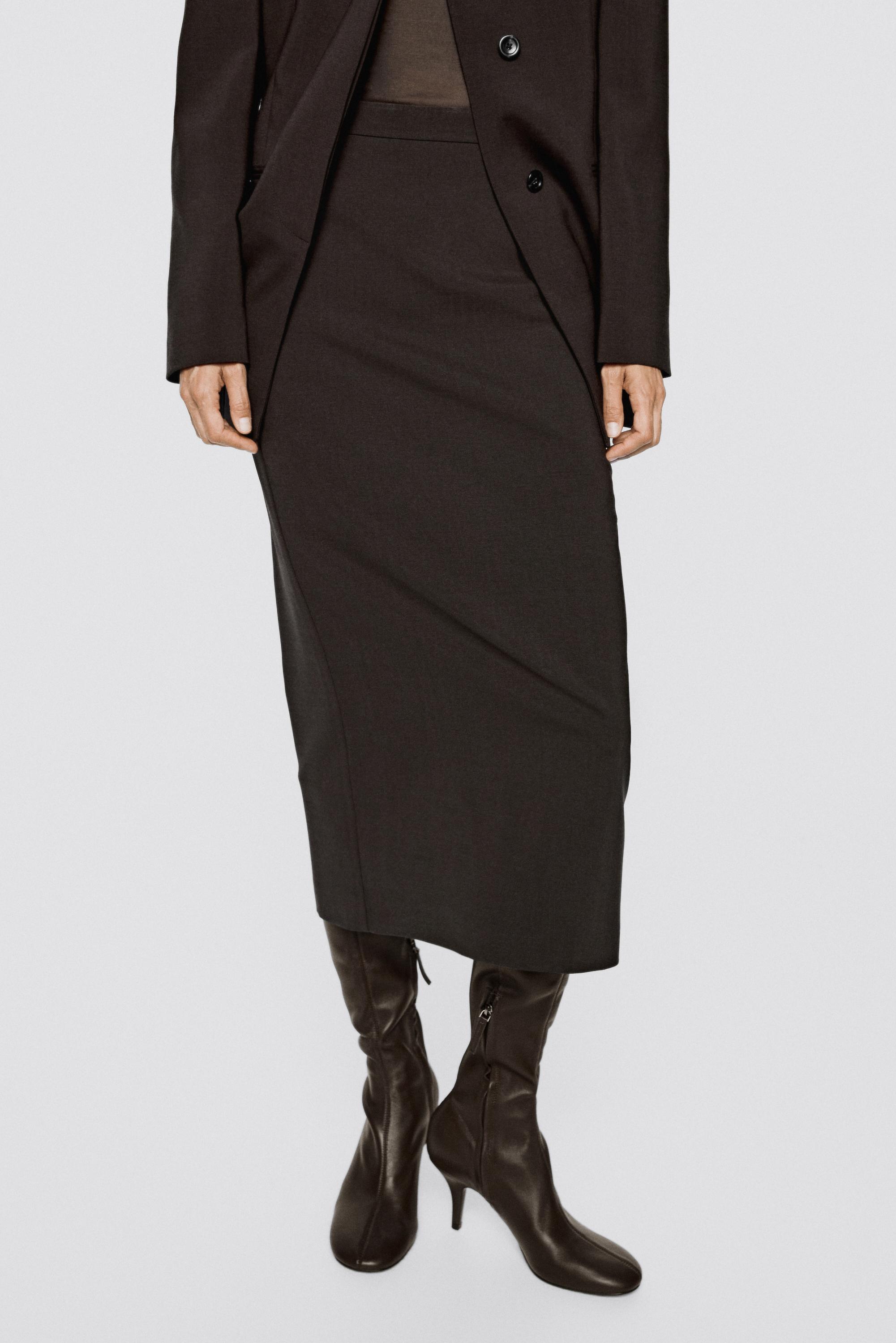 Jupe midi stretch mélangé laine - LIMITED EDITION