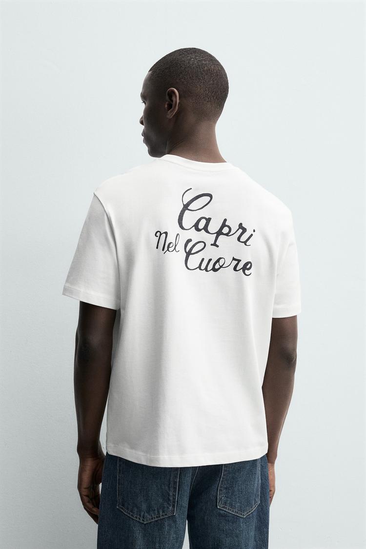ZARA BOXY FIT SLOGAN T-SHIRT