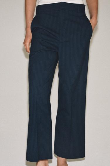 PANTALON À RAYURES ZW COLLECTION - Bleu marine de Zara - Image 1