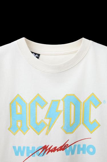 Zara AC/DC ® PRINT T-SHIRT - Cream