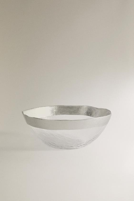 BOL VIDRIO RELIEVE FILO PLATEADO - Plata de Zara - Imagen 0