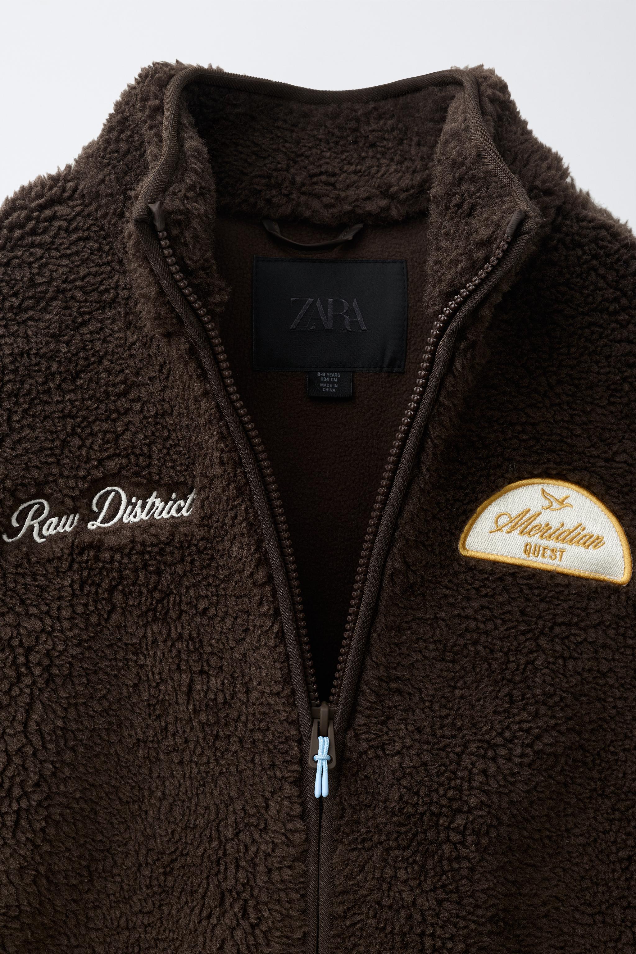 FAUX SHEARLING PATCH JACKET