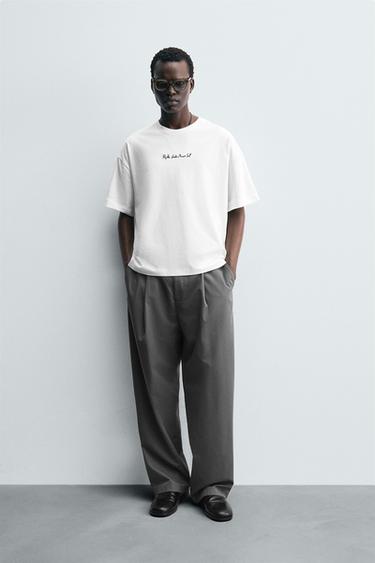 SLOGAN EMBROIDERED T-SHIRT - White by Zara