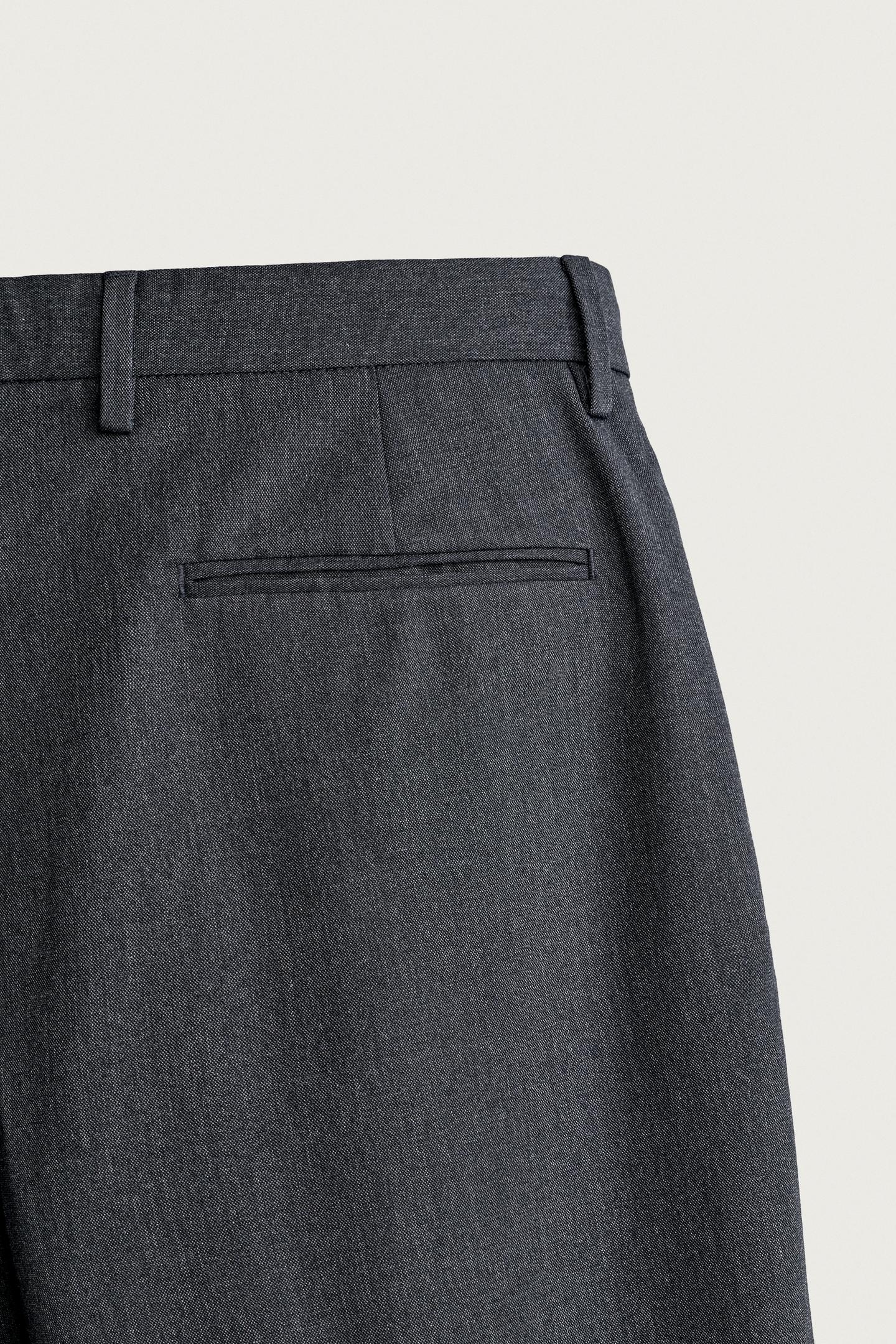 Мужские брюки Zara Regular Fit Pleated Suit, цвет: Голубоватый — фото 8
