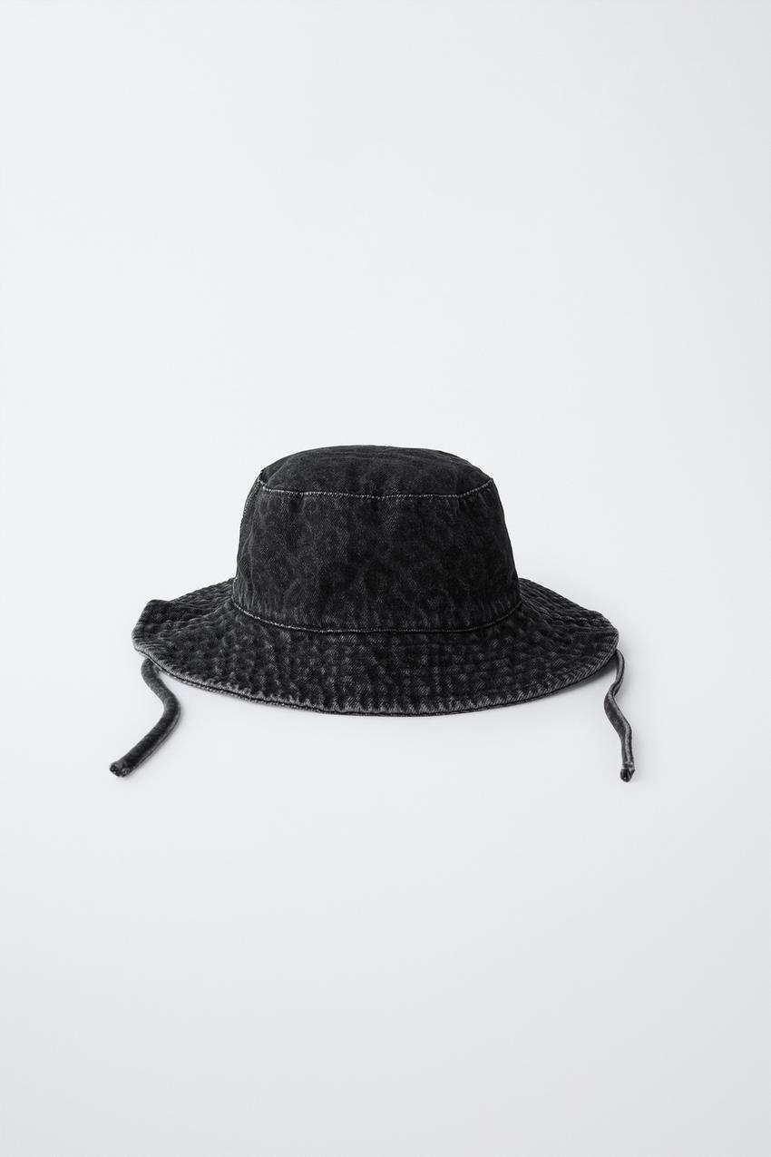 DENIM ANIMAL PRINT BUCKET HAT - Black | ZARA United States display picture 3