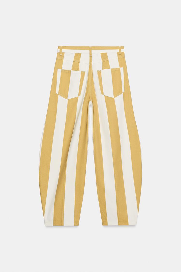 Jeans de cintura alta con rayas y pierna cónica de la colección ZW 7