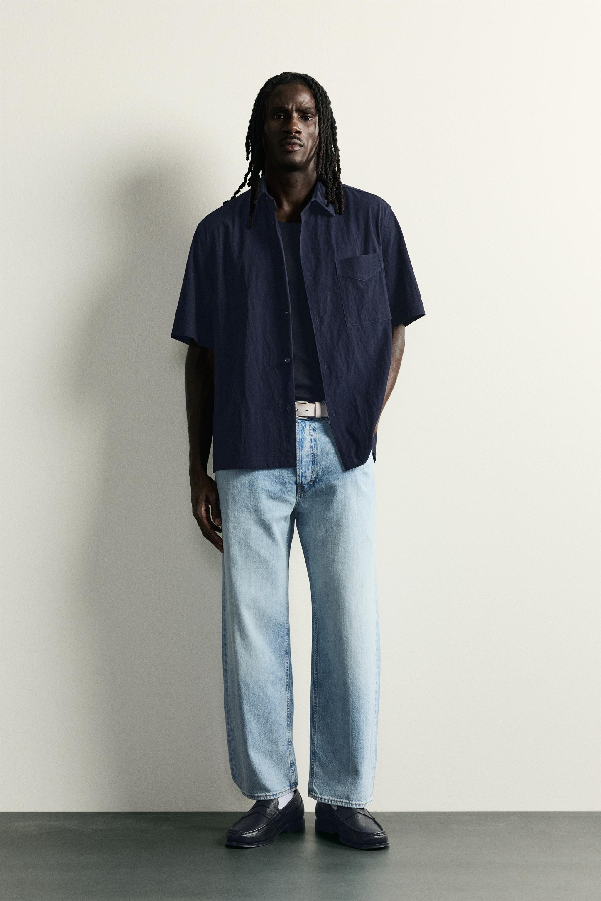 フルイド リラックスフィットシャツ - ブルー | ZARA Japan / 日本