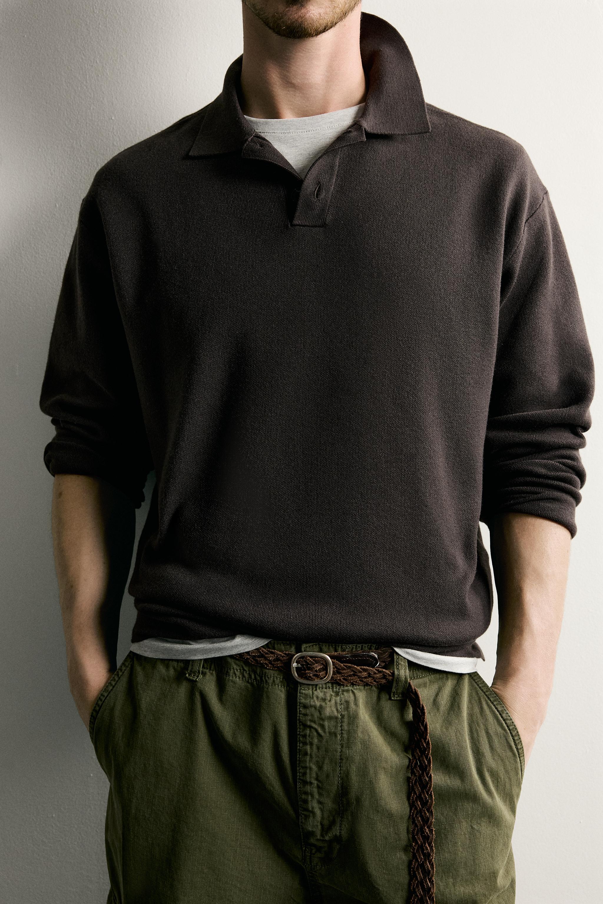 Zara SOFT TRİKO POLO T-SHIRT görsel 5