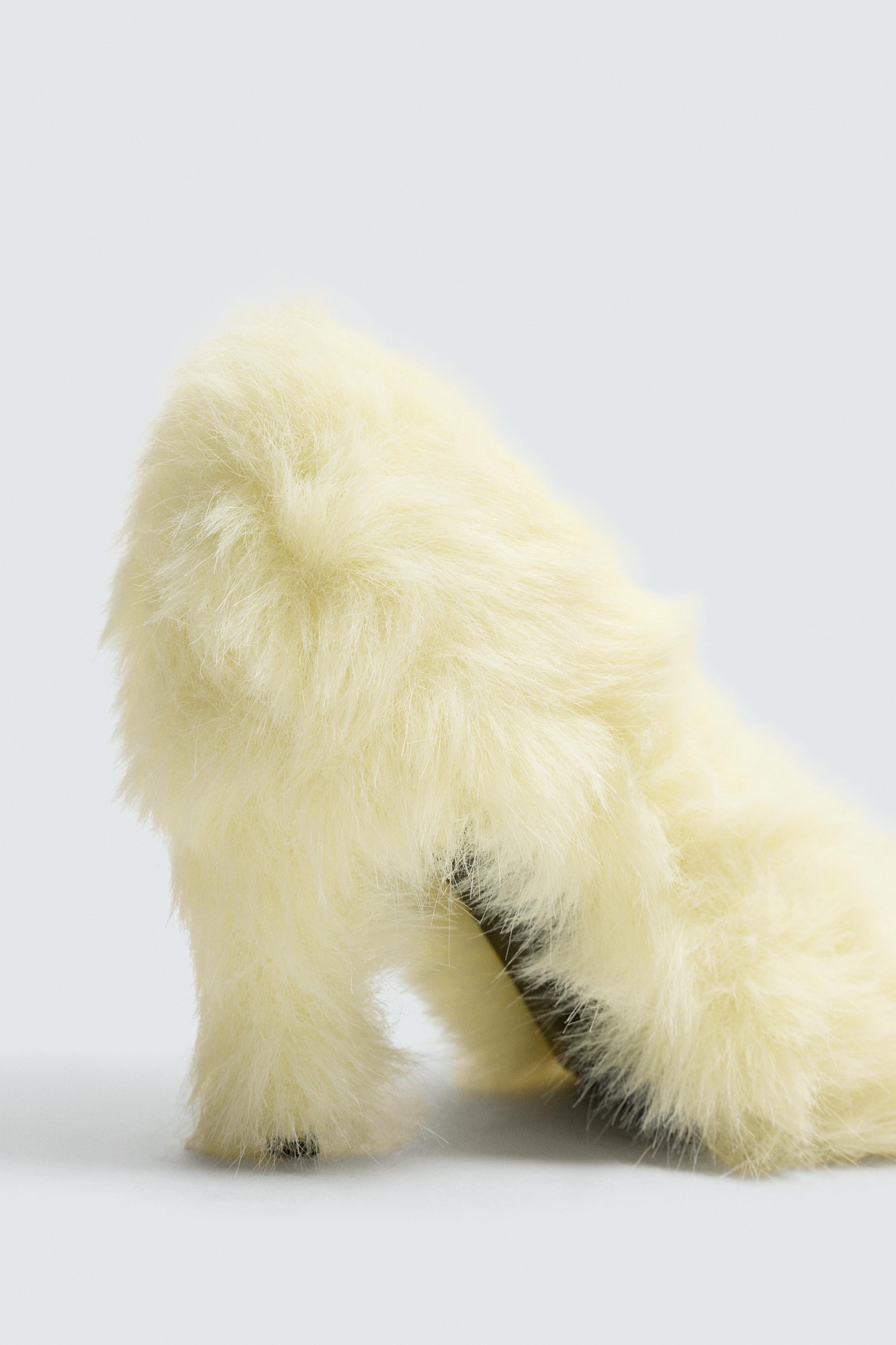 HarryLambertforZara×Disney フェイクファーシューズ FAUX FUR SHOES HARRY LAMBERT FOR ZARA x DISNEY - Cream White