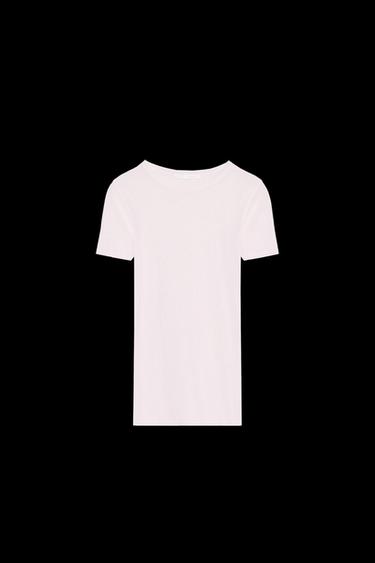 SUPIMA® COTTON T-SHIRT - Light pink by Zara - Image 0