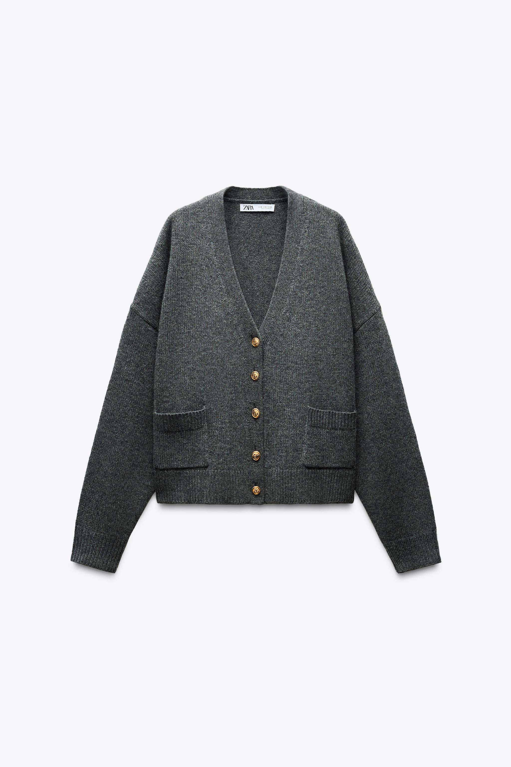 【ほぼ未使用】 ZARA ゴールド ボタン ウール コート ZARA(ザラ)の「ゴールドボタン付きテーラードフロックコート