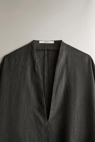 CAFTAN DE PLAGE LIN - Gris de Zara - Image 1