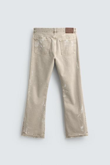 JEAN FLARE EFFET ÉCLABOUSSURES - Marron clair de Zara - Image 8