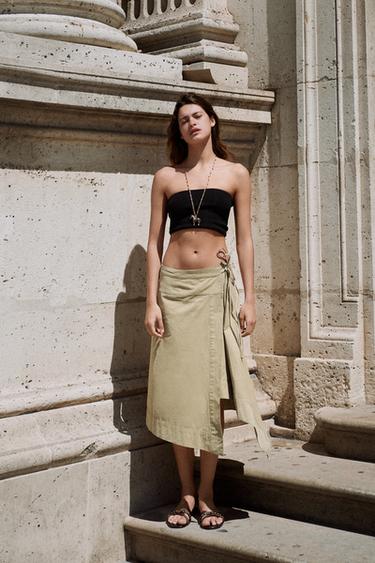RIBBED BANDEAU TOP - Black by Zara - Image 0
