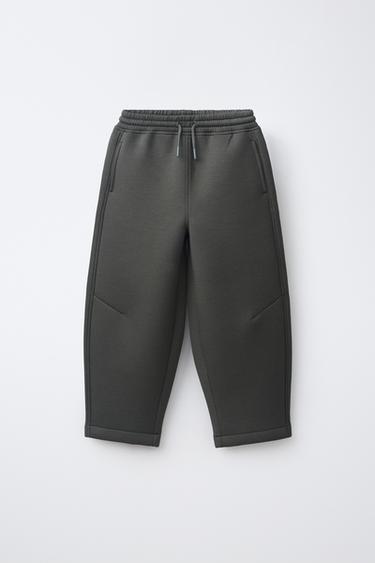 NEOPRENE BARREL TROUSERS - Dark khaki by Zara
