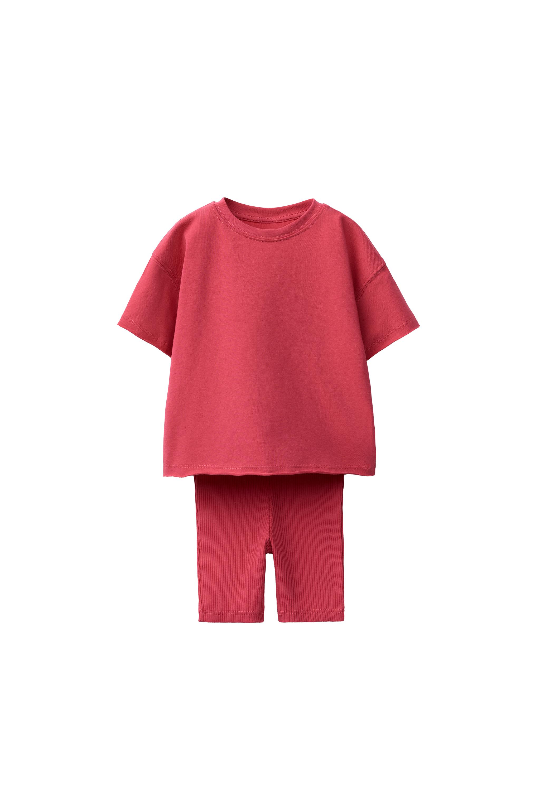 Tシャツ＆サイクリングレギンスセット - ストロベリー・ピンク | ZARA