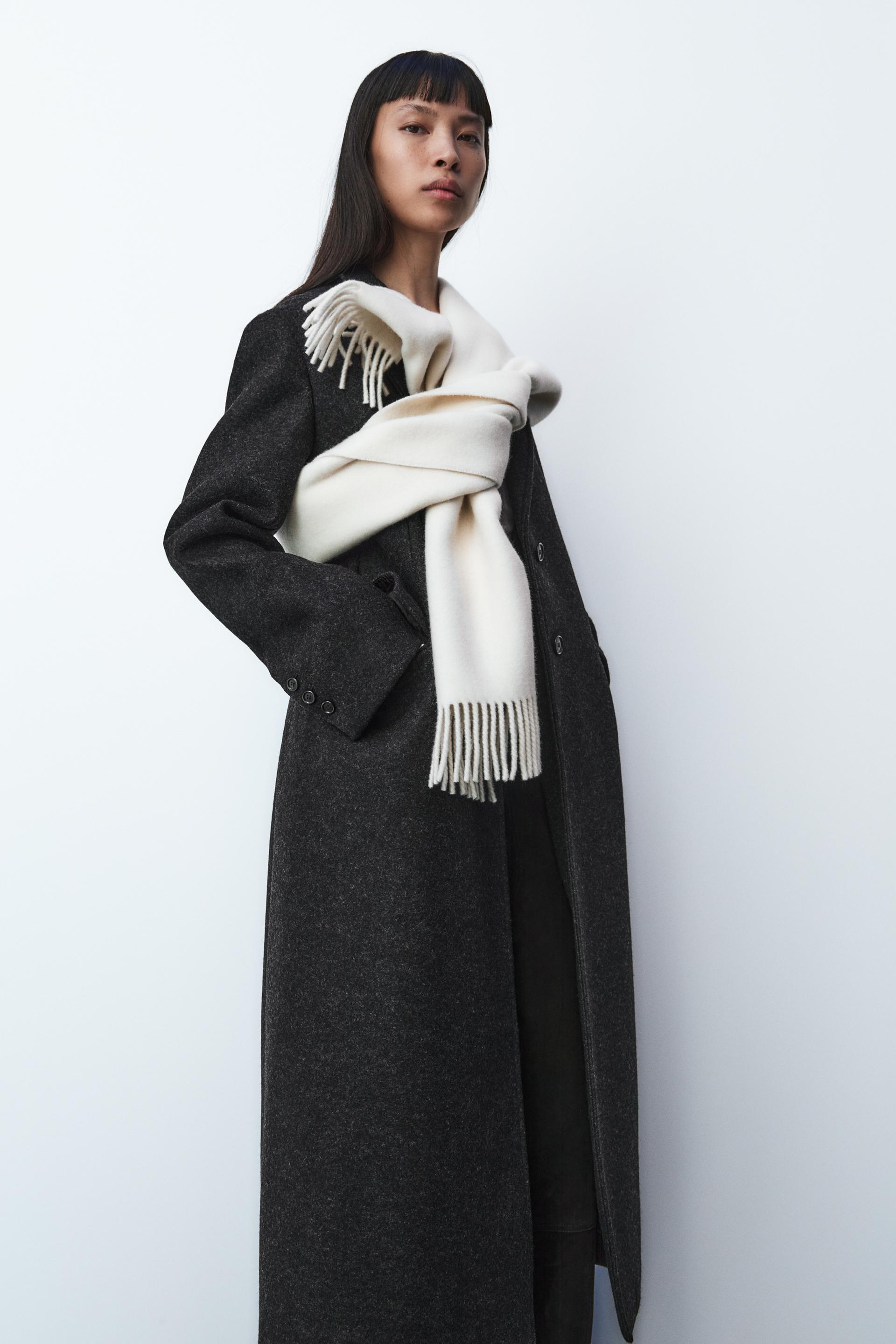 TAILORED WOOL COAT ZW COLLECTION - Gray marl