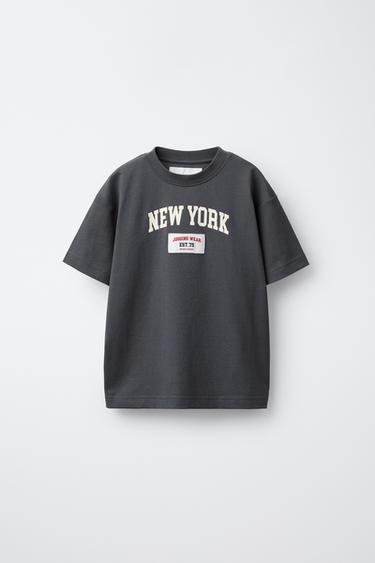 JOGGING T-SHIRT WITH LABEL - Dark anthracite by Zara - Image 0