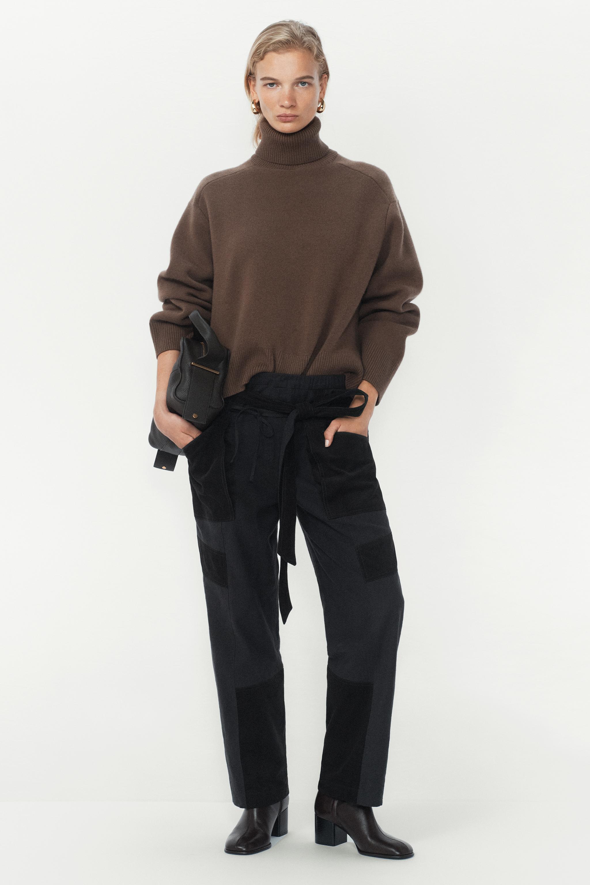 PATCHWORK CARGO TROUSERS - THE ITEM ZARA WOMAN - Anthracite Grey