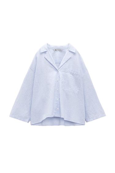 STRIPED PYJAMA-STYLE BLOUSE