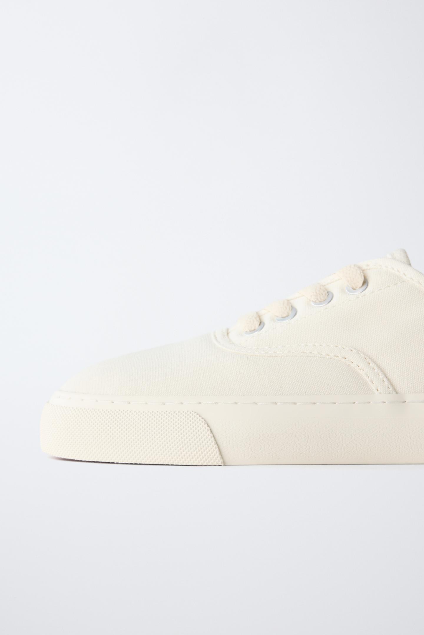 Детские кроссовки Zara Casual Lace-Up, цвет: Белый — фото 5