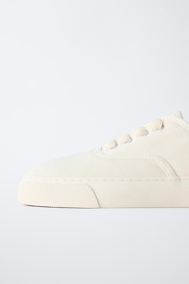 CASUAL LACE-UP SNEAKERS - White by Zara - Image 4