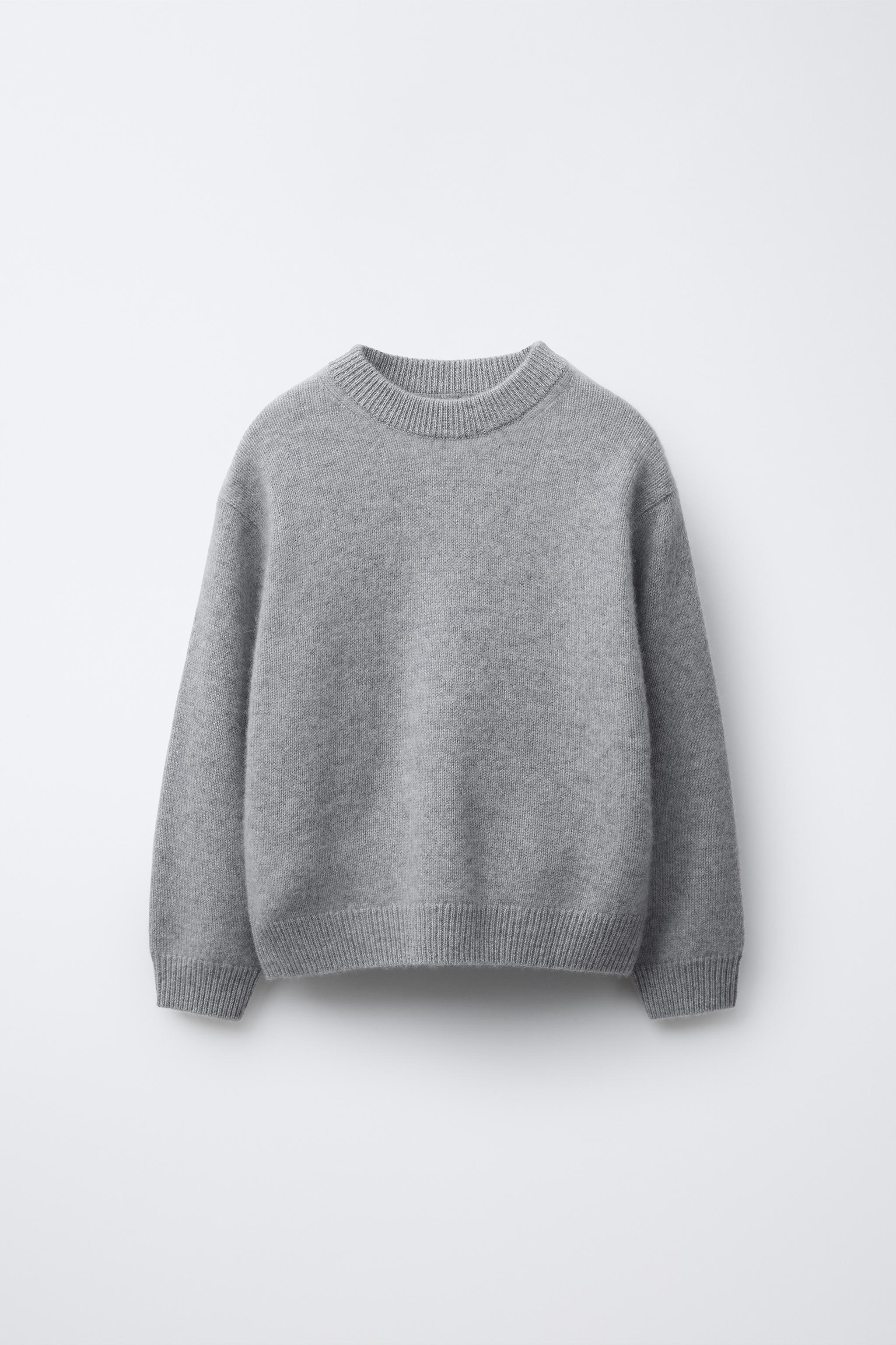 72508　カシミヤ100％　ニット　セーター　グレー 72508カシミヤ100％ニットセーターグレー